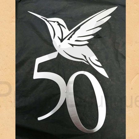 Numéros de maison personnalisables en inox format maxi 30 cm x 20 cm